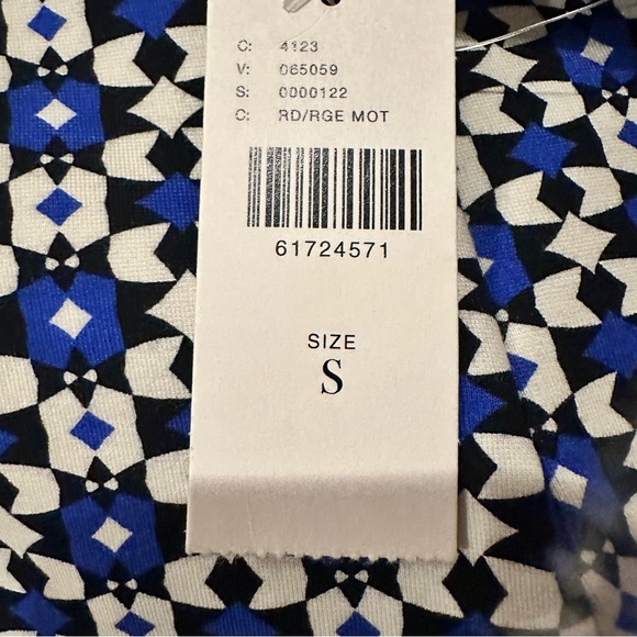 Maeve Anthropologie Pull On Bootcut Pants Geometric Womens Size Small Blue Motif - Picture 10 of 10